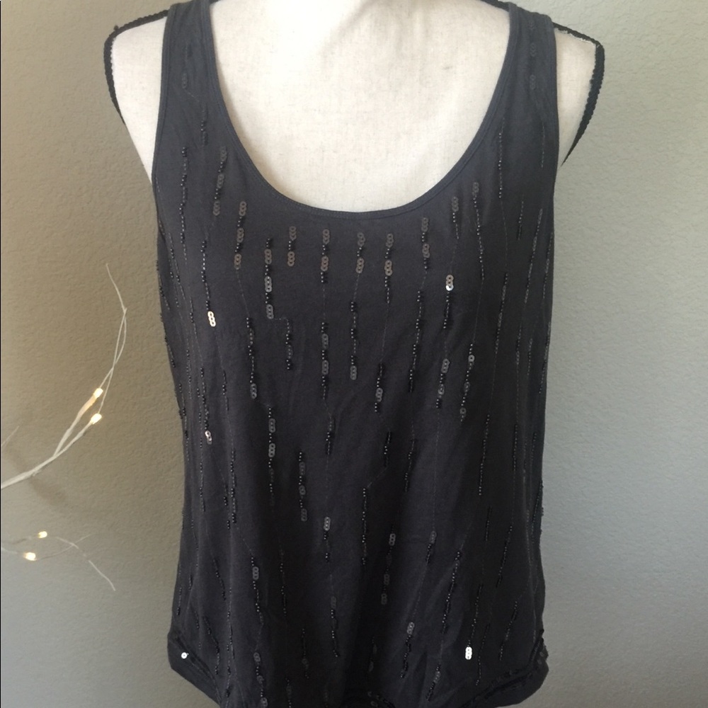 Gray Sequin Tank Top